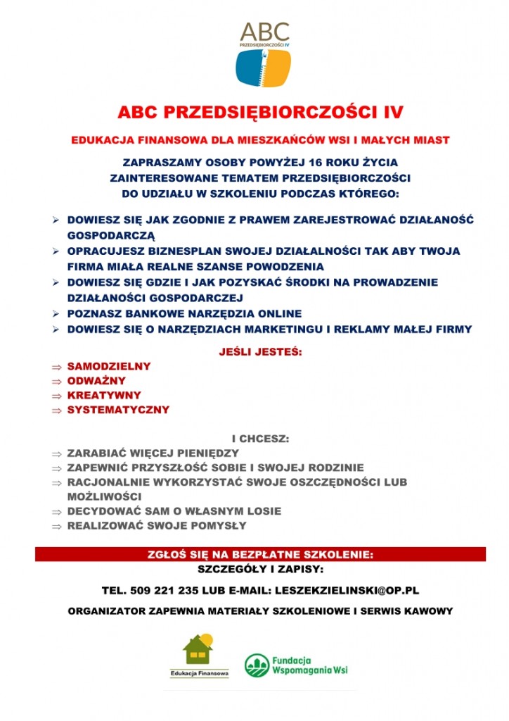 plakat abc przedsiębiorczości