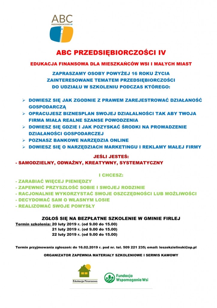 plakat abc przedsiębiorczości-firlej