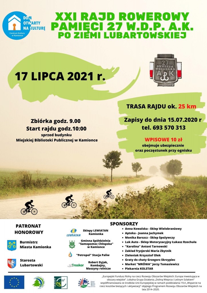 XXI Rajd Rowerowy Pamięci 27 W. D. P.&nbsp;A.K.